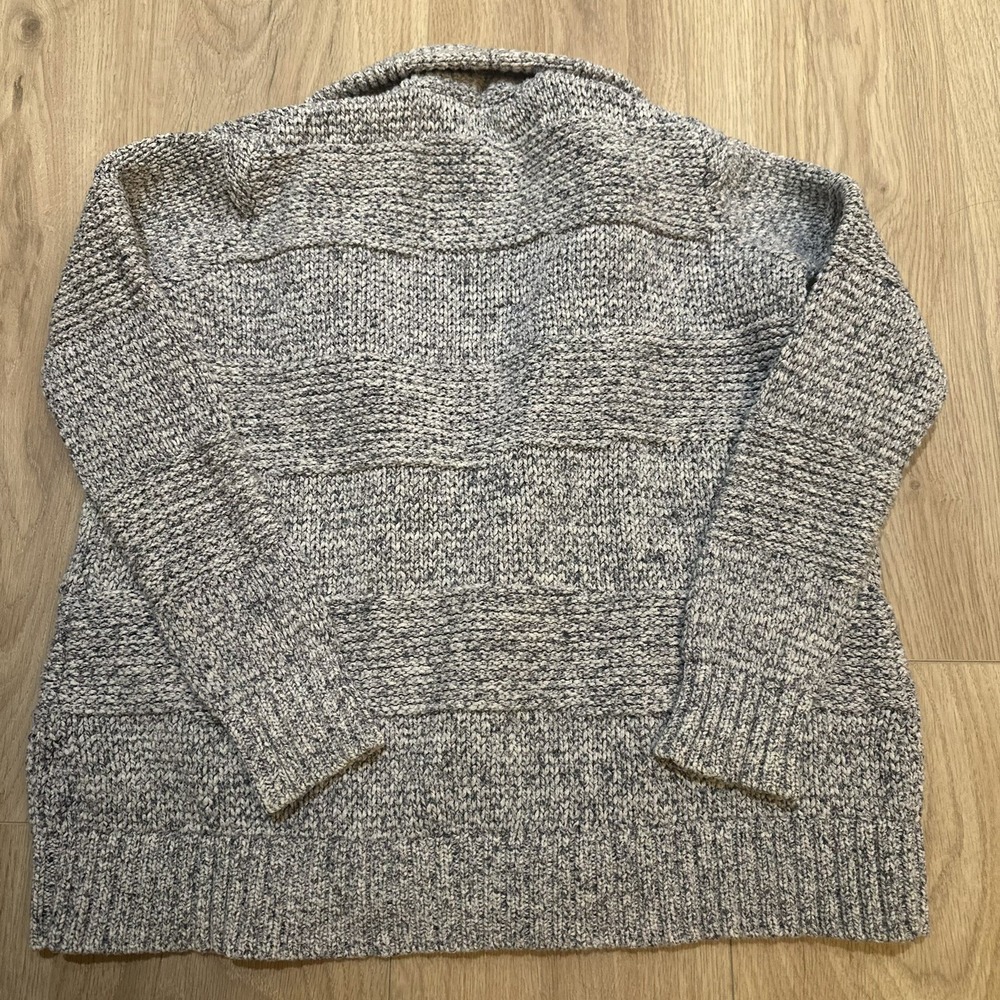 Womens Faherty Cardigan Gray Patchwork Knit with Pockets Size Xs 100% Cotton - Picture 7 of 8
